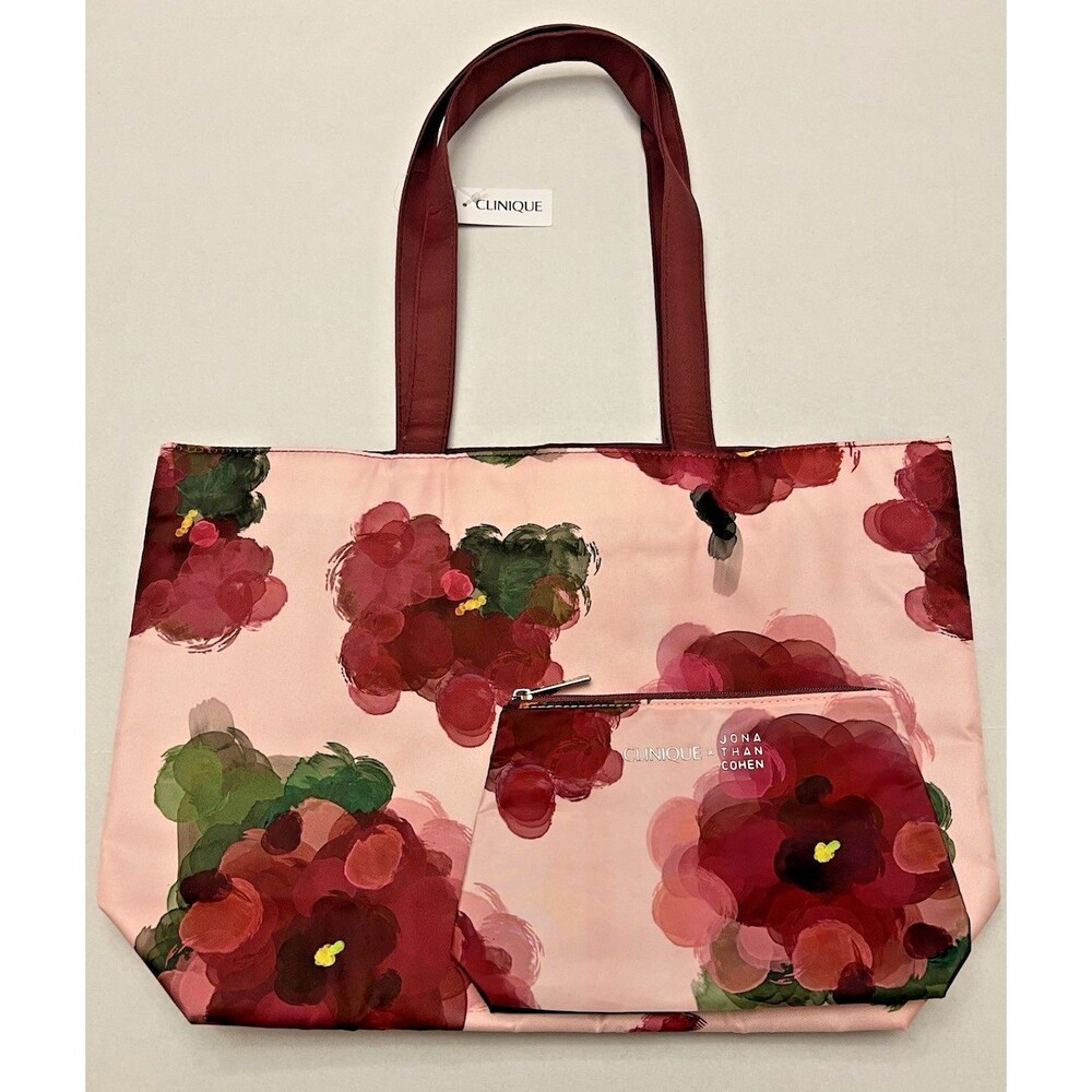 Clinique x Jonathan Cohen Floral Tote & Cosmetic Bag